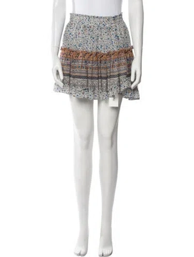 Pre-owned Misa Floral Print Mini Skirt In Neutral