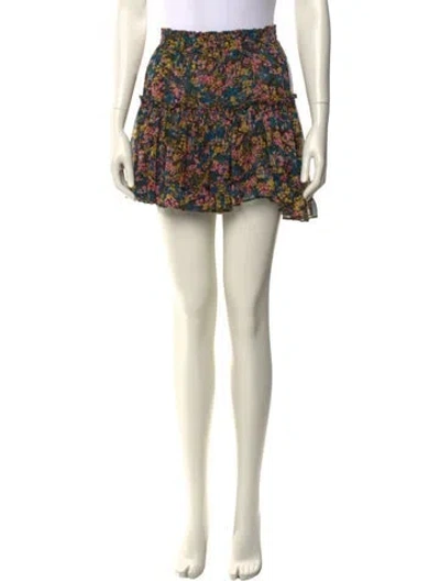 Pre-owned Misa Floral Print Mini Skirt In Neutral