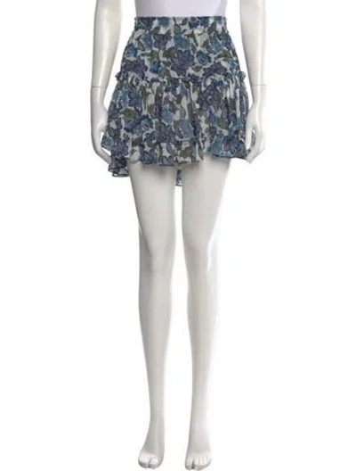 Pre-owned Misa Floral Print Mini Skirt In Neutral
