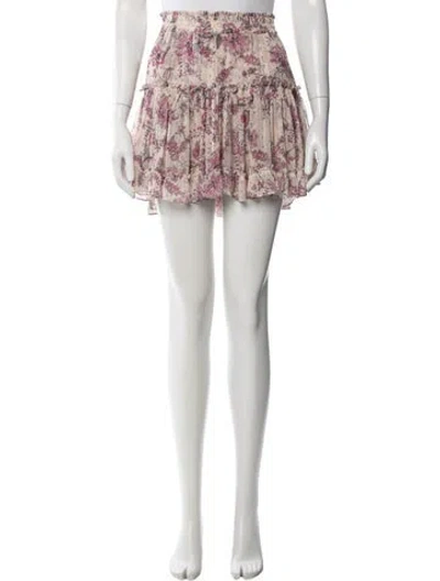 Pre-owned Misa Floral Print Mini Skirt In Neutral