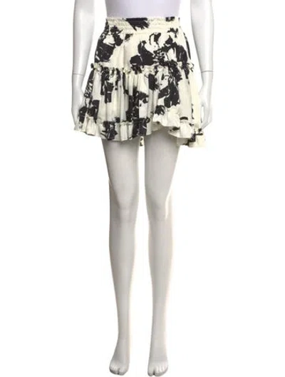 Pre-owned Misa Floral Print Mini Skirt In Neutrals