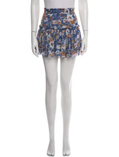 Pre-owned Misa Floral Print Mini Skirt In Neutrals