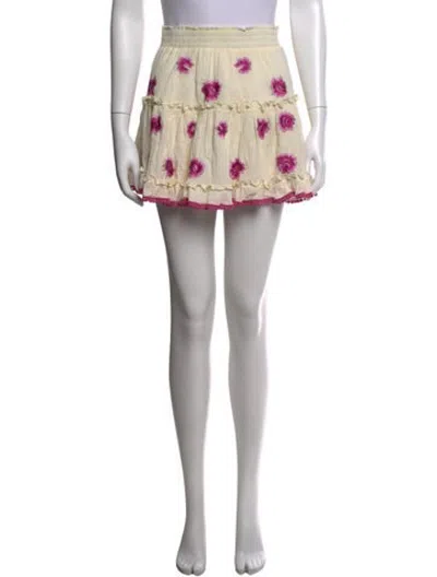 Pre-owned Misa Floral Print Mini Skirt In Neutrals
