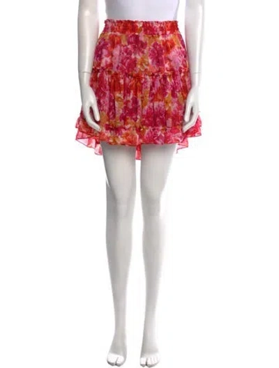 Pre-owned Misa Floral Print Mini Skirt In Pink