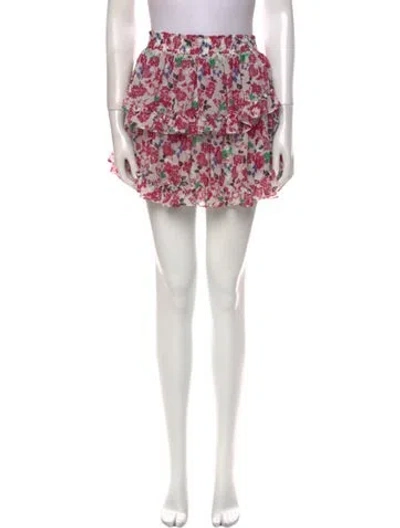 Pre-owned Misa Floral Print Mini Skirt In Pink