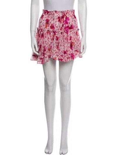 Pre-owned Misa Floral Print Mini Skirt In Pink