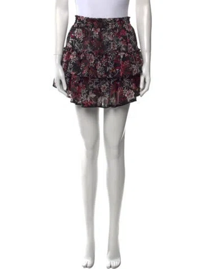 Pre-owned Misa Floral Print Mini Skirt In Pink