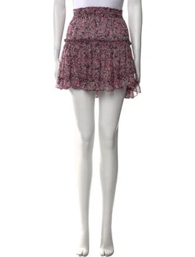 Pre-owned Misa Floral Print Mini Skirt In Pink