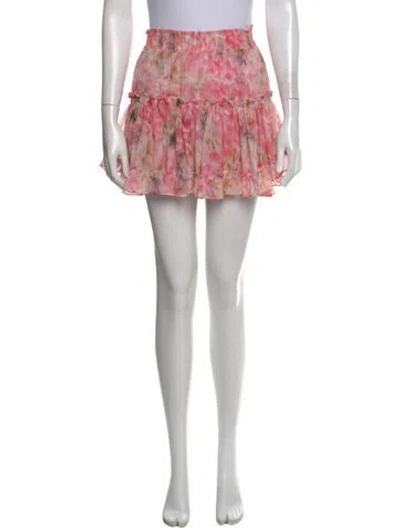 Pre-owned Misa Floral Print Mini Skirt In Pink