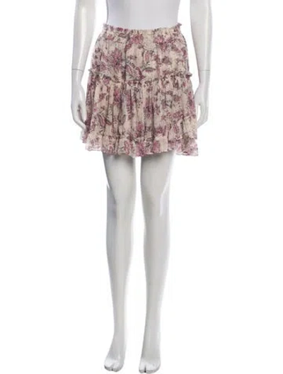 Pre-owned Misa Floral Print Mini Skirt In Pink