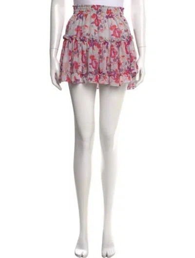 Pre-owned Misa Floral Print Mini Skirt In Pink