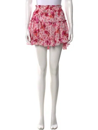 Pre-owned Misa Floral Print Mini Skirt In Pink