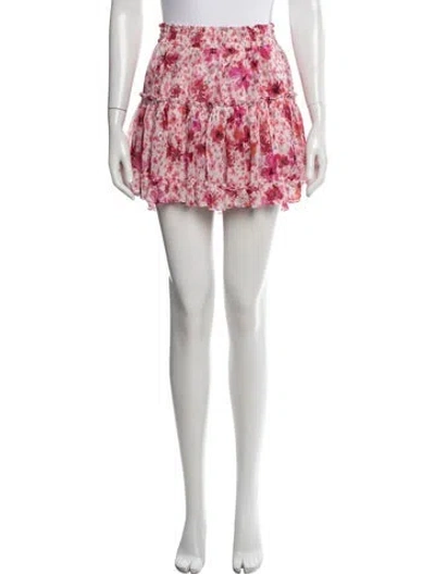 Pre-owned Misa Floral Print Mini Skirt In Pink