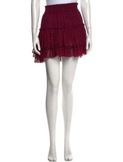 Pre-owned Misa Floral Print Mini Skirt In Pink