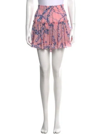 Pre-owned Misa Floral Print Mini Skirt In Pink