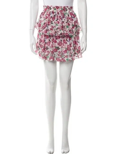 Pre-owned Misa Floral Print Mini Skirt In Pink