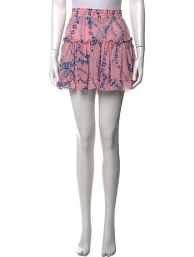 Pre-owned Misa Floral Print Mini Skirt In Pink