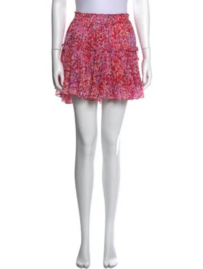 Pre-owned Misa Floral Print Mini Skirt In Pink