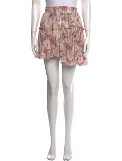 Pre-owned Misa Floral Print Mini Skirt In Pink