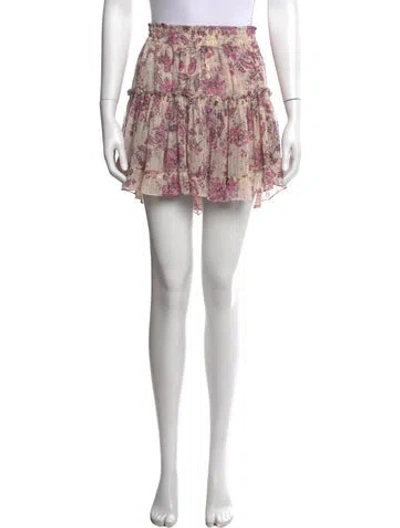 Pre-owned Misa Floral Print Mini Skirt In Pink