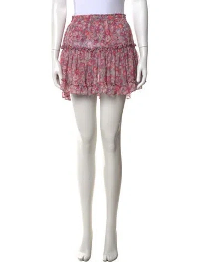 Pre-owned Misa Floral Print Mini Skirt In Pink