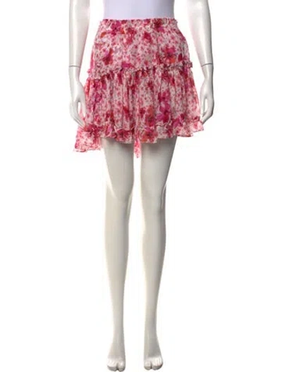 Pre-owned Misa Floral Print Mini Skirt In Pink