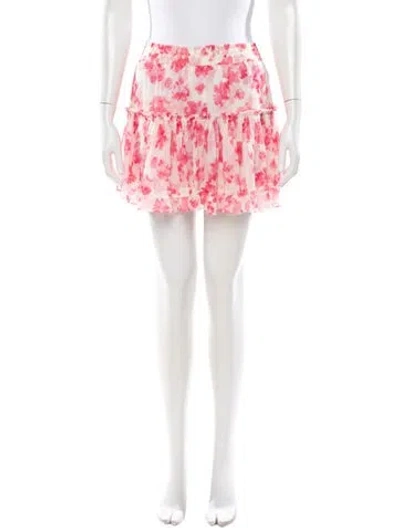 Pre-owned Misa Floral Print Mini Skirt In Pink