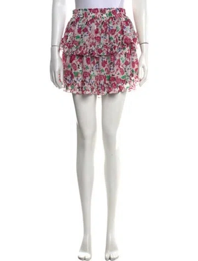 Pre-owned Misa Floral Print Mini Skirt In Pink