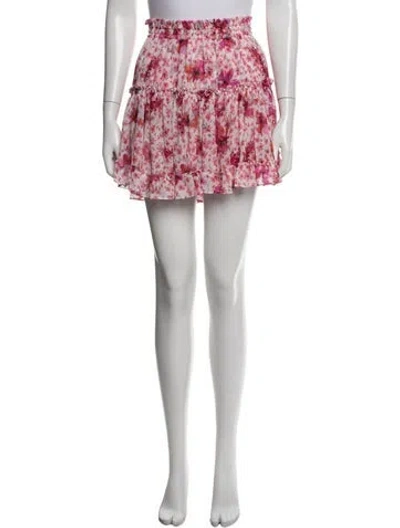 Pre-owned Misa Floral Print Mini Skirt In Pink
