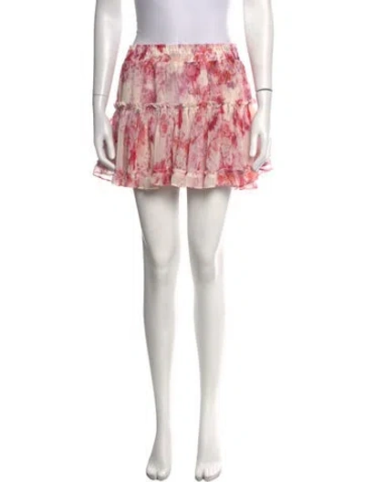Pre-owned Misa Floral Print Mini Skirt In Pink