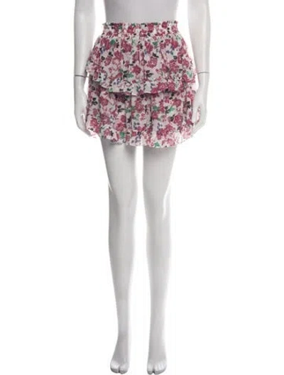 Pre-owned Misa Floral Print Mini Skirt In Pink