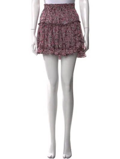 Pre-owned Misa Floral Print Mini Skirt In Pink
