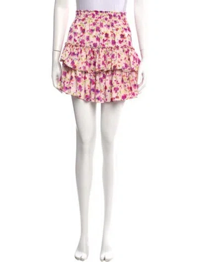 Pre-owned Misa Floral Print Mini Skirt In Purple