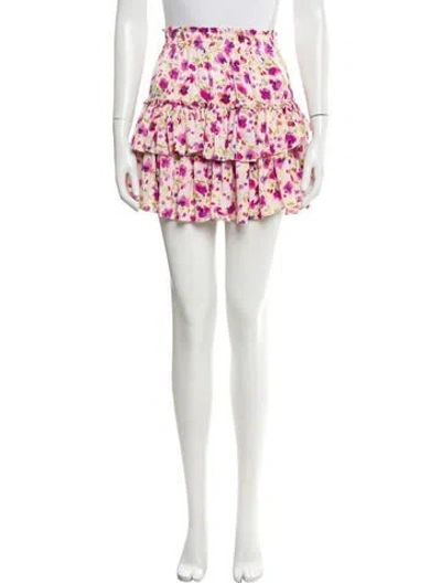 Pre-owned Misa Floral Print Mini Skirt In Purple