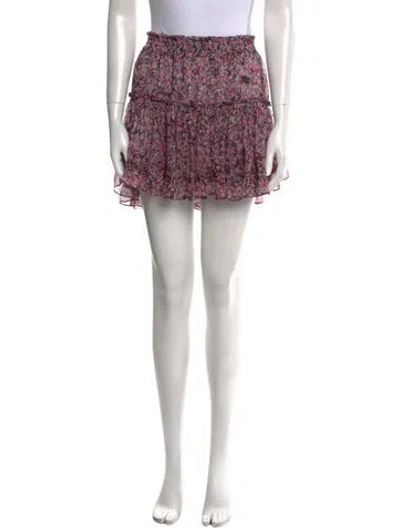 Pre-owned Misa Floral Print Mini Skirt In Purple