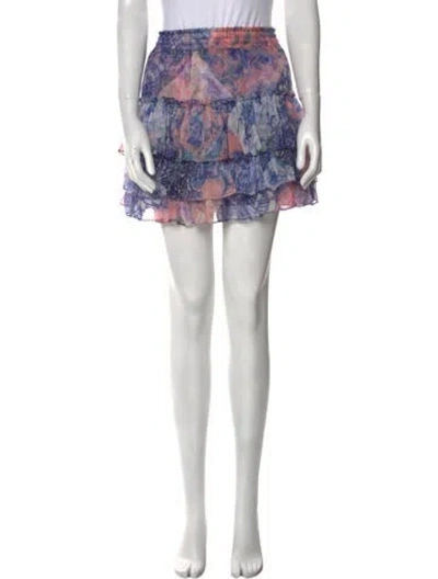 Pre-owned Misa Floral Print Mini Skirt In Purple