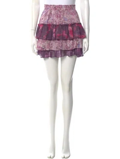 Pre-owned Misa Floral Print Mini Skirt In Purple