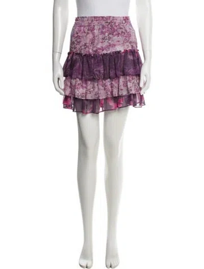 Pre-owned Misa Floral Print Mini Skirt In Purple