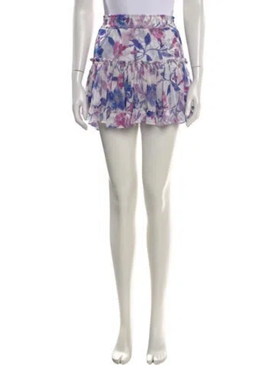Pre-owned Misa Floral Print Mini Skirt In Purple