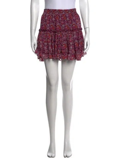 Pre-owned Misa Floral Print Mini Skirt In Purple