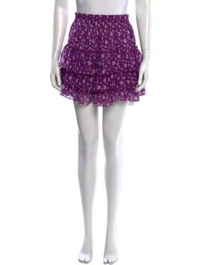 Pre-owned Misa Floral Print Mini Skirt In Purple