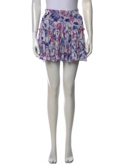 Pre-owned Misa Floral Print Mini Skirt In Purple