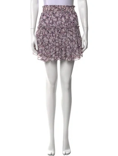 Pre-owned Misa Floral Print Mini Skirt In Purple