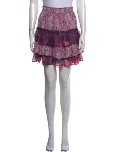 Pre-owned Misa Floral Print Mini Skirt In Purple