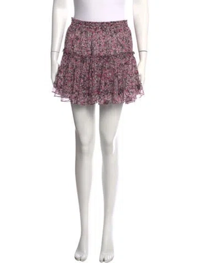 Pre-owned Misa Floral Print Mini Skirt In Purple