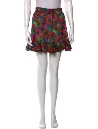 Pre-owned Misa Floral Print Mini Skirt W/ Tags In Black