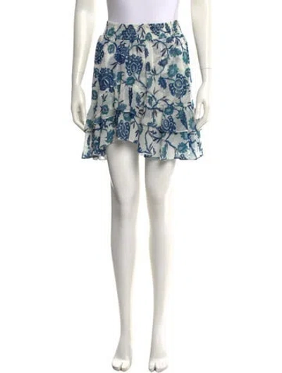 Pre-owned Misa Floral Print Mini Skirt W/ Tags In Blue