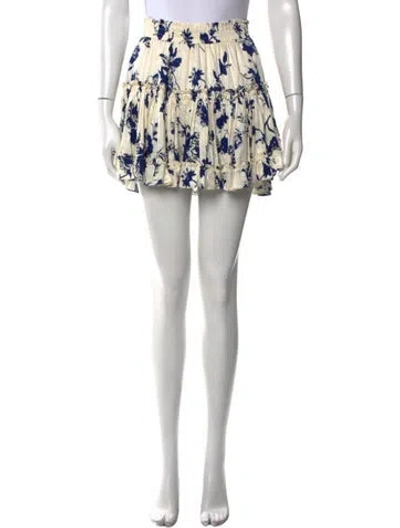 Pre-owned Misa Floral Print Mini Skirt W/ Tags In Neutral