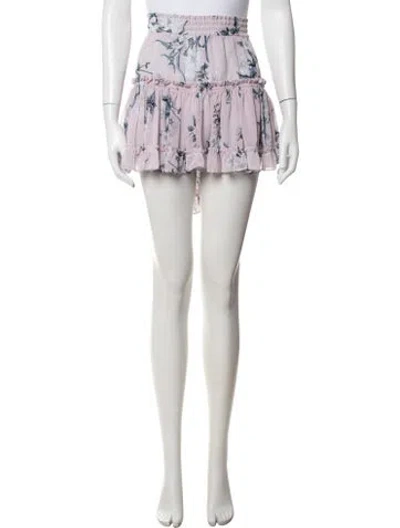 Pre-owned Misa Floral Print Mini Skirt W/ Tags In Purple