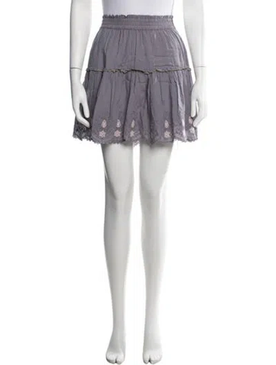 Pre-owned Misa Floral Print Mini Skirt W/ Tags In Purple